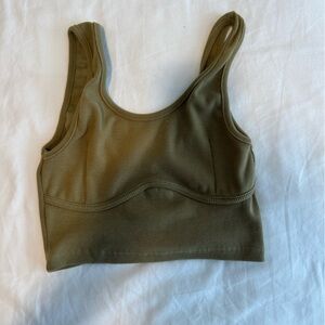 Signature Olive Green Ribbed Top